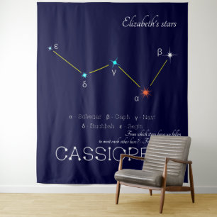 Nordhalbkugel Konstellation Kassioipeia Wandteppich