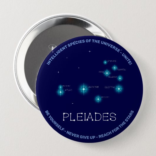 Nordhalbkugel Pleiades Star Formation Button (Vorne & Hinten)