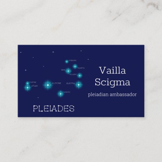 Nordhalbkugel Pleiades Star Formation Visitenkarte (Vorderseite)