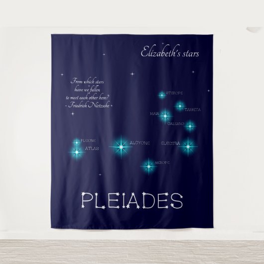 Nordhalbkugel Pleiades Star Formation Wandteppich (Vorderseite)