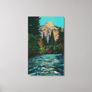 Nordhaube und Merced Fluss von den glücklichen Leinwanddruck