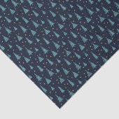 Nordic Aquamarin Christmas Trees Dark Seidenpapier (Ausschnitt)