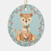 Nordic Bear Wreath Weihnachten Keramik Ornament (Links)