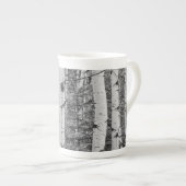 Nordic Birch Tree Trunk Black and White Design Porzellantasse (Vorderseite Rechts)