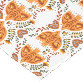 Nordic Bird Muster in Maroon und Rot Mittelgroßer Tischläufer (Ecke)