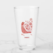 Nordic Bird Personalisiert Glas (Vorderseite)