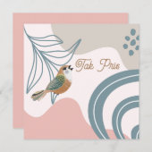 Nordic Bird und Blume Tak Pris (Danke) Mitteilungskarte (Vorne/Hinten)