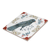 Nordic Blue Bird Wasserfarbenwelt Kunst Fliese (Seite)