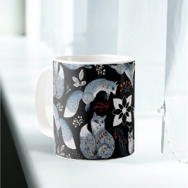Nordic Blue Fox Red Greenery Kaffeetasse