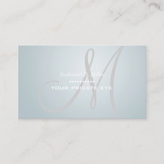 Nordic Blue Ice Monogramm Visitenkarte (Vorderseite)