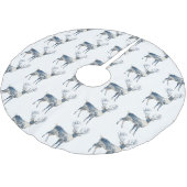 Nordic Blue White Deer Christmas Polyester Weihnachtsbaumdecke (Schrägansicht)