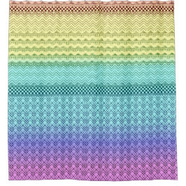 Nordic Boho Bohemisch Tribal Rainbow Unique Aztec Duschvorhang