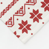 Nordic Bright Red and Winter White Arctic Streifen Fleecedecke (Ecke)