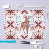 Nordic Brown Deer Watercolor Kunst Seidenpapier (Handwerk)