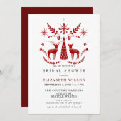 Nordic Buck and Dos Christmas Brautparty Einladung (Vorne/Hinten)