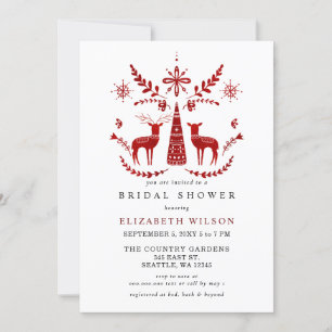 Nordic Buck and Dos Christmas Brautparty Einladung