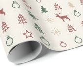 Nordic Calm Modern Holiday Pattern Geschenkpapier (Rolleneckpunkt)