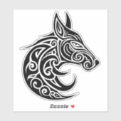 Nordic Celtic Knüpfarbeit Fox Aufkleber (Blatt)