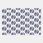 Nordic Christmas Blue Birds Geschenkpapier Set (Vorderseite 2)