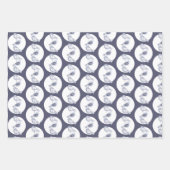 Nordic Christmas Blue Birds Geschenkpapier Set (Vorderseite)