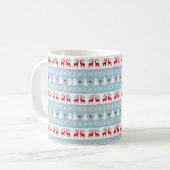 Nordic Christmas Blue Red White Holiday Kaffeetasse (Vorderseite Links)