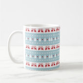 Nordic Christmas Blue Red White Holiday Kaffeetasse (Links)