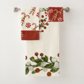 Nordic Christmas Candy Cane Wreath Individuelle Na Badhandtuch Set (Insitu)