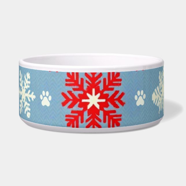 Nordic Christmas Cat Bowl - Festlicher Strick Schn Napf (Links)