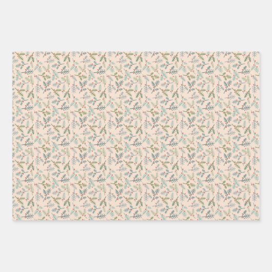 Nordic Christmas Dala Wrapping Paper Sheets Geschenkpapier Set (Vorderseite 2)