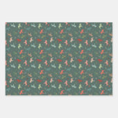 Nordic Christmas Dala Wrapping Paper Sheets Geschenkpapier Set (Vorderseite)