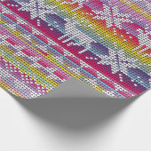 Nordic Christmas farbenfrohe Winter Knittermuster Geschenkpapier (Ecke)