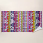 Nordic Christmas farbenfrohe Winter Knittermuster Strandtuch (Vorderseite)