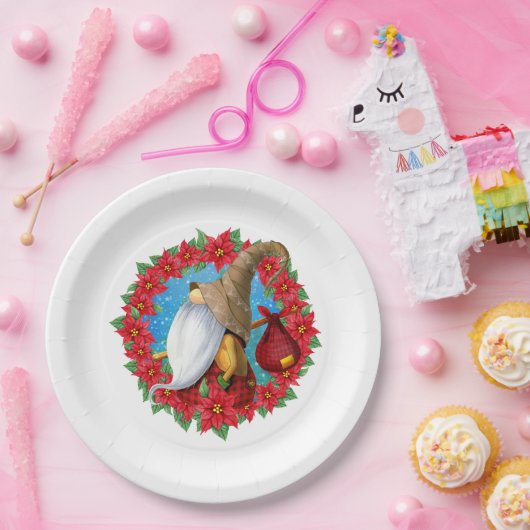 Nordic Christmas Gnome Pappteller (Party)