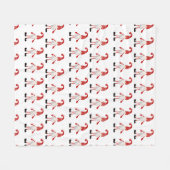 Nordic Christmas Gnomes Cartoon Pattern Red Gray Fleecedecke (Vorderseite (Horizontal))