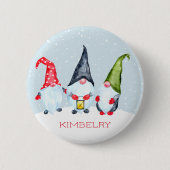 Nordic Christmas Gnomes Name Button (Vorderseite)