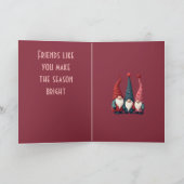 Nordic Christmas Gnomes Retro Modern Kitschmas Cut Karte (Innenseite)