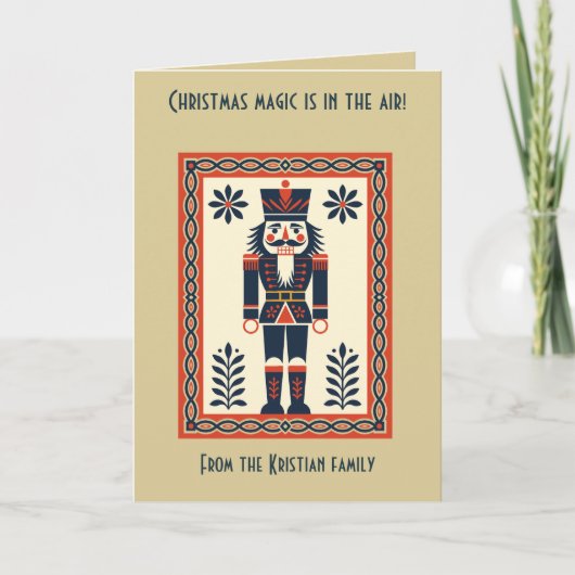 Nordic Christmas Minimal Style Nutcracker Toy Sold Karte (Vorderseite)