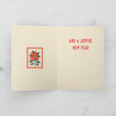 Nordic Christmas Minimal Style Poinsettia Karte (Innenseite)