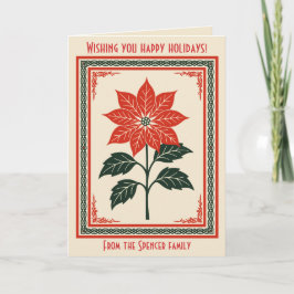 Nordic Christmas Minimal Style Poinsettia Karte