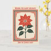 Nordic Christmas Minimal Style Poinsettia Karte (Gelbe Blume)