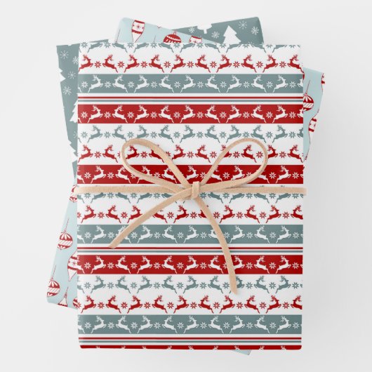 Nordic Christmas Muster Wrapping Paper Sheet Geschenkpapier Set (Beispiel)