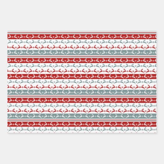 Nordic Christmas Muster Wrapping Paper Sheet Geschenkpapier Set (Vorderseite)