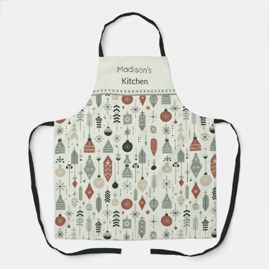 Nordic Christmas Ornament Personalized Schürze (Vorderseite)