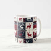 Nordic Christmas Patchwork | Rentier Kaffeetasse (VorderseiteRechts)