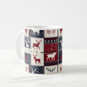 Nordic Christmas Patchwork | Rentier Kaffeetasse (Vorderseite Links)