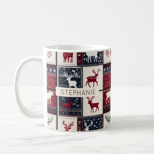 Nordic Christmas Patchwork | Rentier Kaffeetasse (Links)