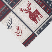 Nordic Christmas Patchwork | Rentier Seidenpapier (Detail)