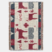 Nordic Christmas Patchwork | Rentiere (2) Decke (Vorderseite Vertikal)