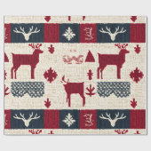 Nordic Christmas Patchwork | Rentiere (2) Geschenkpapier (Flach)