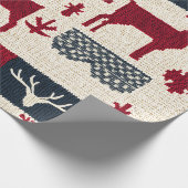 Nordic Christmas Patchwork | Rentiere (2) Geschenkpapier (Ecke)